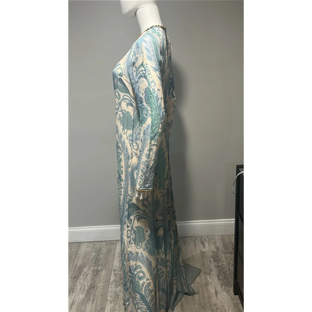 Zimmermann Illuminate Turquoise Paisley Long Sleeve Maxi Dress Size 8 (2) - Picture 9 of 16